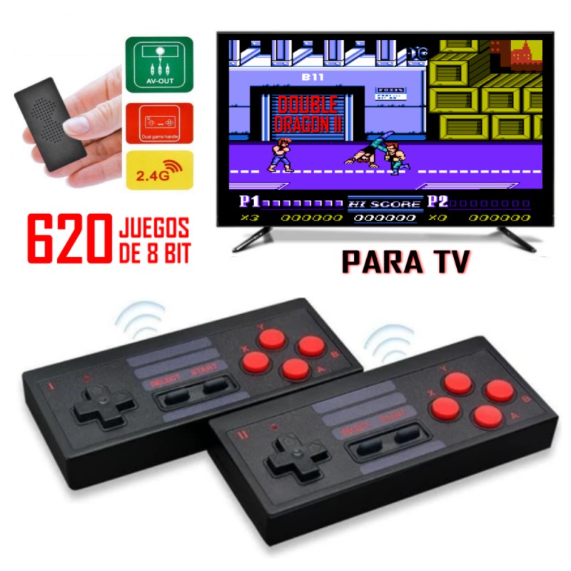 Consola de videojuegos retro HD, con 2 mandos inalámbricos