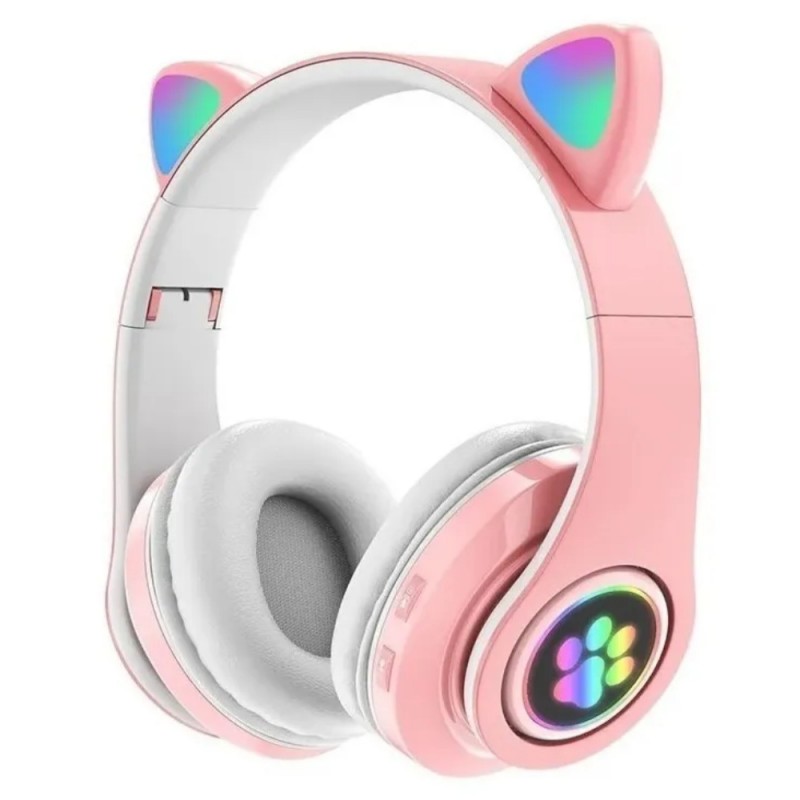 Auriculares Bluetooth Inalámbricos Gato Orejas Luz Led