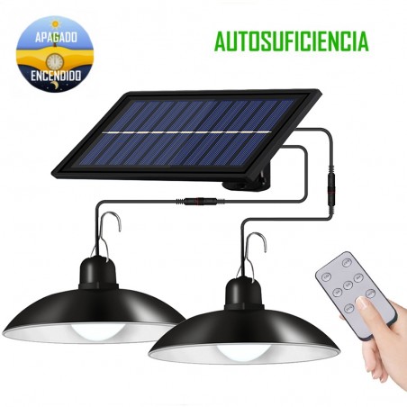 Doble Lampara Solar Colgante 240Lm/W