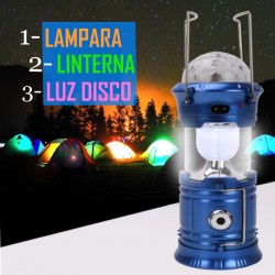 Lampara De Camping Solar 3x1