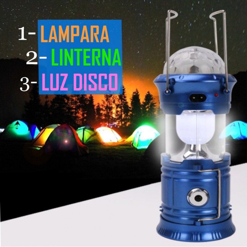 Lampara De Camping Solar 3x1